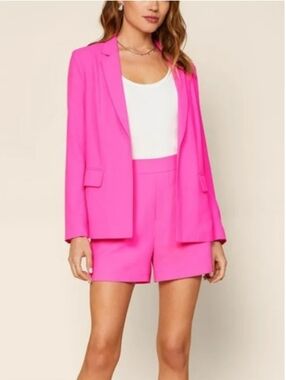 Skies Are Blue Hot Pink Tailored Blazer & Shorts Set